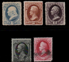 Scott: #146/54/5/6/62 set misto Franklin/Jackson/Clay/Hamilton/Perry SCV$960