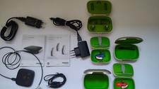 2 Phonak Audeo m50 e m30 con Ricevitore TV e Case di ricarica