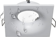 Porta Faretto Bianco Quadrato IP65 Box Doccia Bagno Turco Sauna Incasso 70Mm Sup