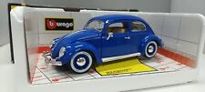Volkswagen Kafer Beetle Maggiolino 1955 Blu Blue Burago 1:18 Usato Made in Italy