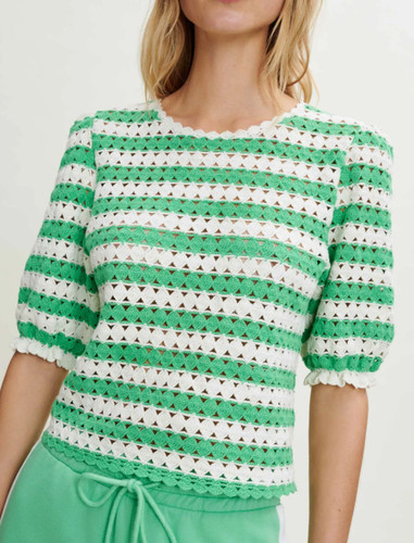 Top donna verde righe - top,