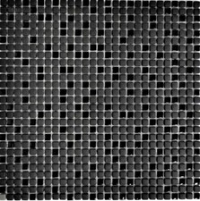 Mosaico Piastrella ECO Riciclaggio Vetro Smalto Nero Opaco Specchio Murale