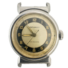 Orologio da polso uomo meccanico vintage 28 mm quadrante Movado Bullseye acciaio svizzero fParts