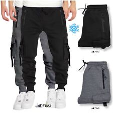 PANTALONE INVERNALE FELPATO ZIP TASCONI LACCI NYLON CALDO ELASTICO SPORT LAVORO