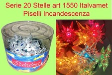 Luci di Natale Serie 20 Lampioni Stelle art 1550 Piselli Incandescenza Vintage