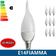 10 LAMPADINE LED E14 A FIAMMA da 3W 6W 9W 12W 15W LUCA FREDDA/NATURALE/CALDA