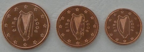 Cent kursmünzen irland - 1+2+5,
