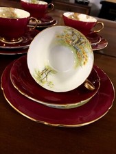 SERVIZIO TE VINTAGE 6 pers PORCELAIN Fine B. China Shelley  TEA TRIO ENGLAND '50