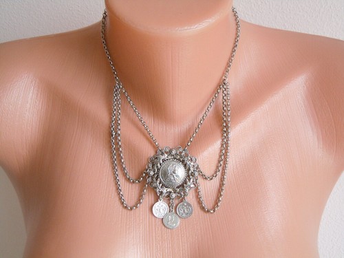 Collana con pendente moneta - collana, in