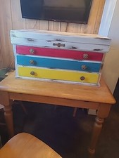 Cassettiera baule bauletto farmacia legno 3 cassetti vintage fondo di magazzino