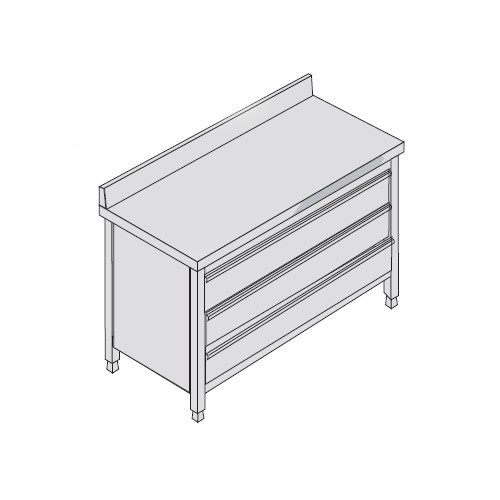 Cassettiera 80x70x85 acciaio