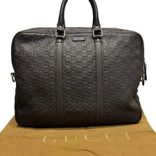 Guccissima Valigetta Borsa da Lavoro in Pelle Nera Autentica