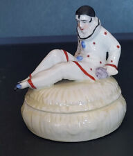 Scatola Pierrot Art Deco Seatendorf porcellana tedesca smalto lucentezza circa 1925