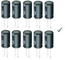 10pz Condensatore Elettrolitico 100uF 35V Verticale 105° 8x11mm 