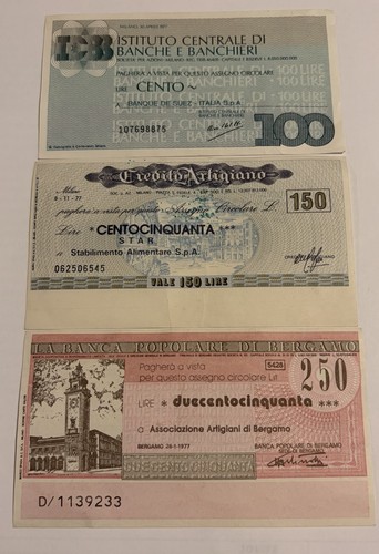 Mini assegni bancari anni - , 70