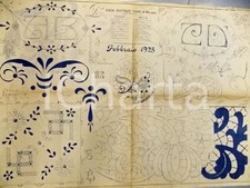 Febbraio 1925 RICAMO Cartamodello lettere e intaglio *Ed. VERRI 70x50 cm