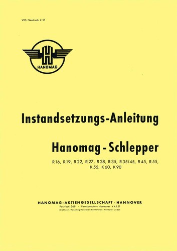 Manuale officina hanomag r16 - manuale,