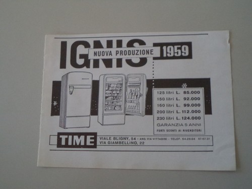 Advertising pubblicità 1959 - advertising,