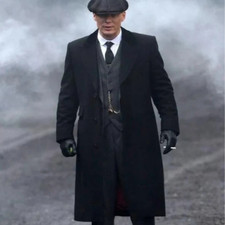 Costume Thomas Shelby Cillian Murphy Peaky Blinders trench uomo lana