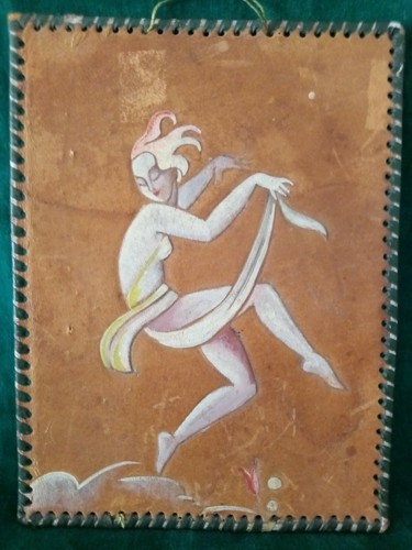 Dipinto tempera cuoio - a,