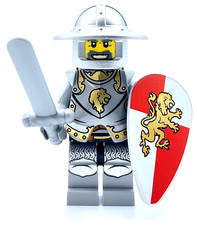 LEGO New Kingdoms Knight Minifigure con scudo spada e armatura Castello (2010) Raro!