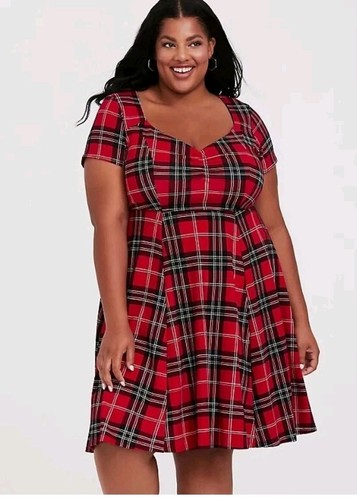 Abito skater quadri torrid - a,