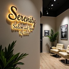 Insegna in metallo retroilluminata personalizzata - lettere illuminate 3D, insegna da parete business esterno