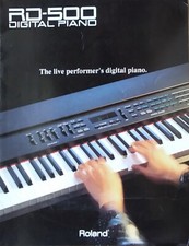 Brochure originale Roland a colori per tastiera pianoforte digitale RD-500, 4 pagine