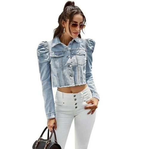 Giacca jeans maniche sbuffo - giacca,