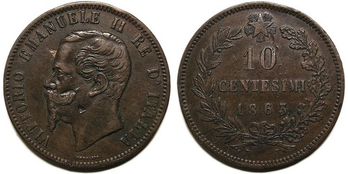 Centesimi 1863 bb - centesimi,