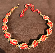 collana girocollo vintage americana anni 60 smalto rosso firmata