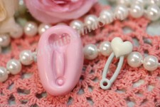 stampi gomma siliconica forma spilla balia con cuore per fimo cernit formine