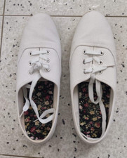 Scarpe tela bianche, estive, casual, n. 41, suola gomma