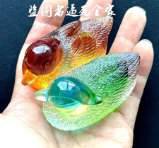 Coppia Anatre Mandarino Vetro