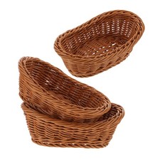  3 Pcs Cestino Plastica Portaoggetti Pane Tessuto Cestini Per Casa Mano