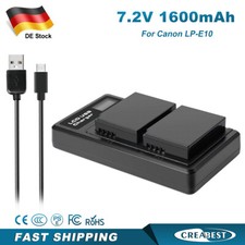 2x 1600mAh LP-E10 batteria +