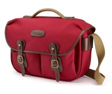 Borsa messenger Billingham Hadley Pro fotocamera/DSLR in tela bordeaux e cioccolato