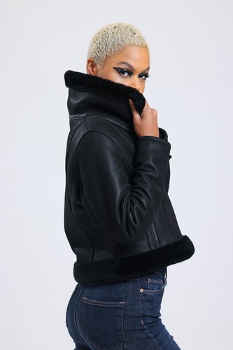 Giacca donna shearling - , nera