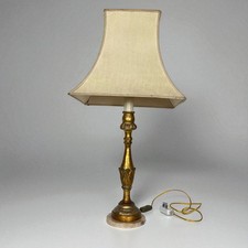 Lampada antica da tavolo in legno dorato oro Lume  Candeliere epoca '800