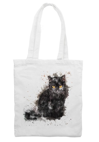 Gatto nero disegno spalla - nero,