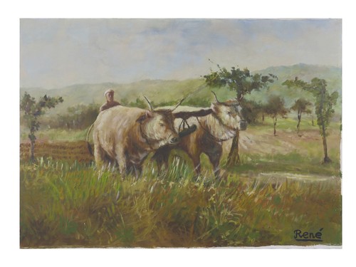 Quadro olio paesaggio di - ad,