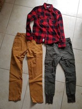 Lotto 1437 abbigliamento bambino 2 pantaloni camicia a quadri 9/10 anni