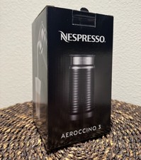 NIB Nespresso Aeroccino 3 Milk Frother Black 3594-US-BK Brand 12276265