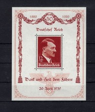 Deutsches Reich - 1939 Hitler 50 compleanno non emesso blocco fantasia moderna
