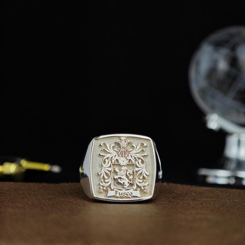Anello crest famiglia - crest, argento