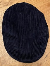 Cappello modello coppola in velluto nero coste piccole misura 58