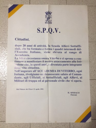 190 manifesto viterbo 1991 - 190,