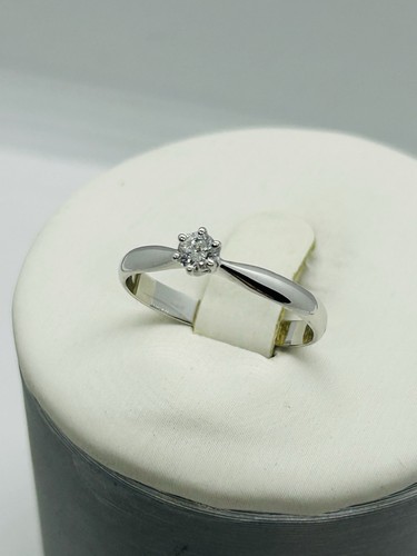 Anello solitario oro bianco - anello,