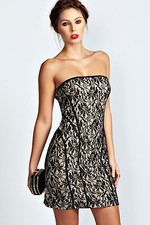 Abito ricamato nudo Aderente