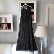 Abito vestito lungo nero oro in tulle Joe Inferno vestito vestitino abitino dora